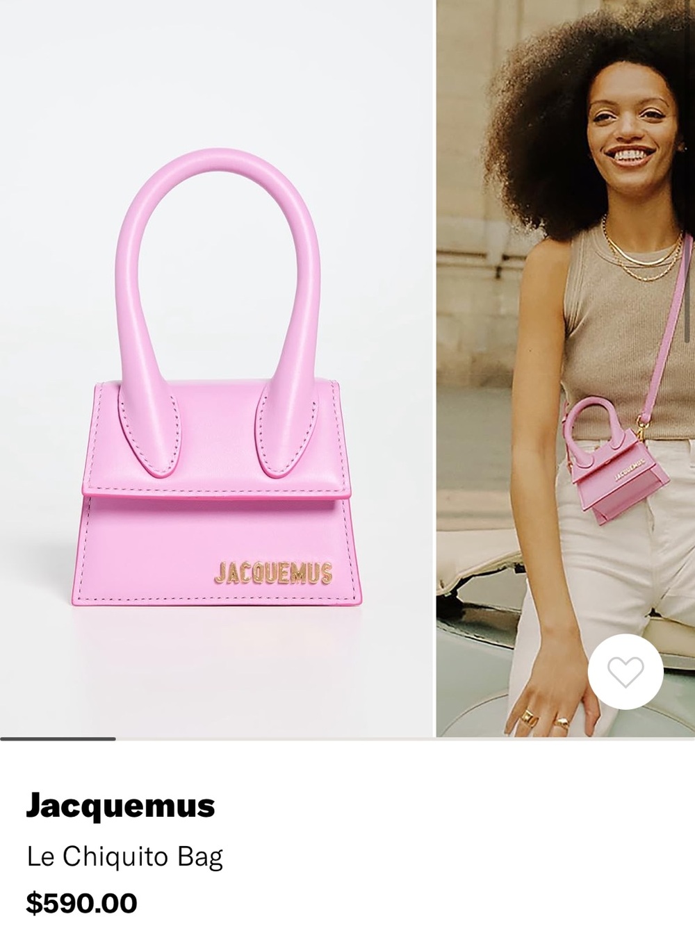 Jacquemus Le Chiquito Mini Bag in Light Pink - Picture 1 of 11